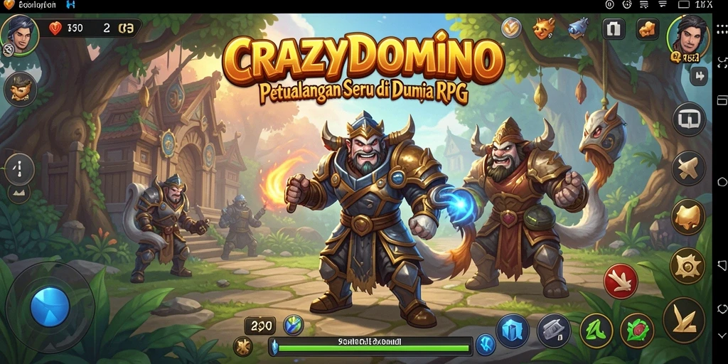 Tampilan menarik gameplay RPG CRAZYDOMINO dengan aksi mendebarkan.