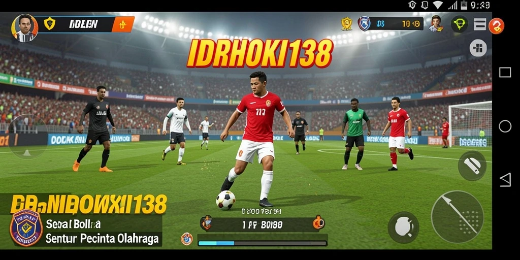 Tampilan gameplay seru IDRHOKI138 dengan aksi sepak bola nyata.