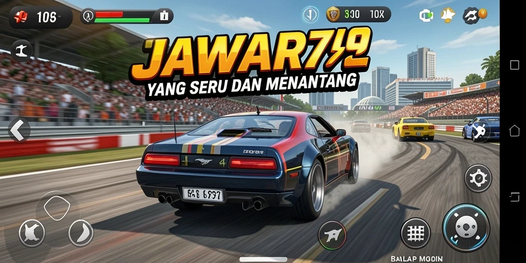 Tampilan gameplay balap mobil seru di JAWARA79.