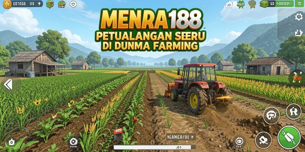 Screenshot utama MENARA188 memperlihatkan aktivitas bertani yang seru dan menantang.